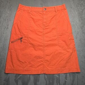 Vtg Y2K Eddie Bauer Cargo Skirt Womens Sz‎ 2 Orange Ripstop Hiking Gorpcore Mini